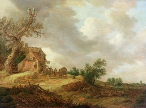 Maisema hahmoineen majatalon ulkopuolella, 1643